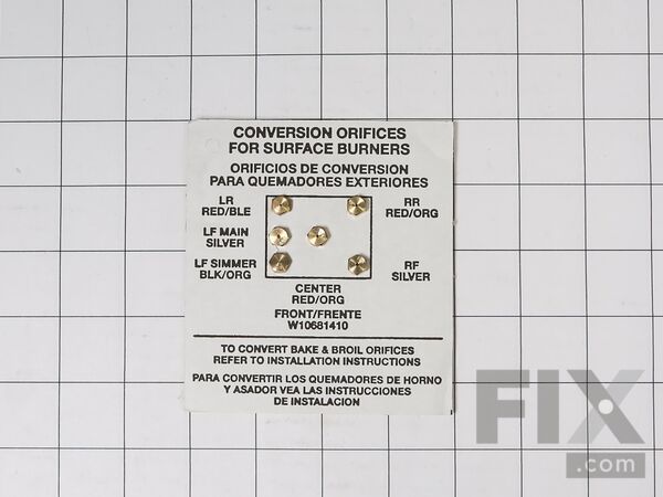 11766764-1-M-Whirlpool-W10909678-LP Conversion Kit (Surface Burner Orifices)