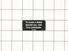 Decal-Location, Service – Part Number: 121-5684