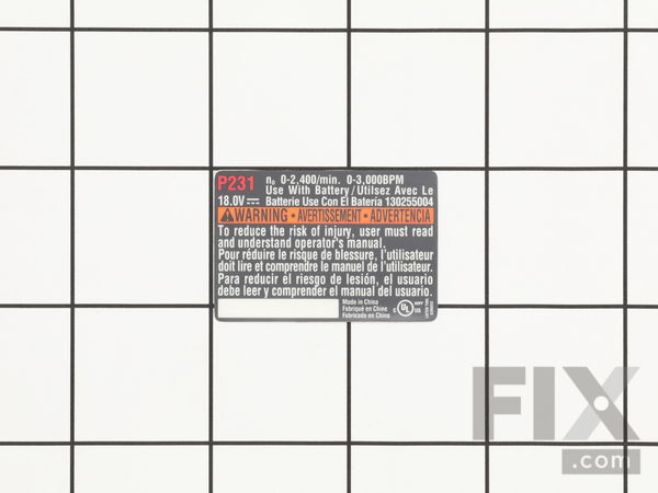 11860360-1-M-Ryobi-940055114-Label Data P231