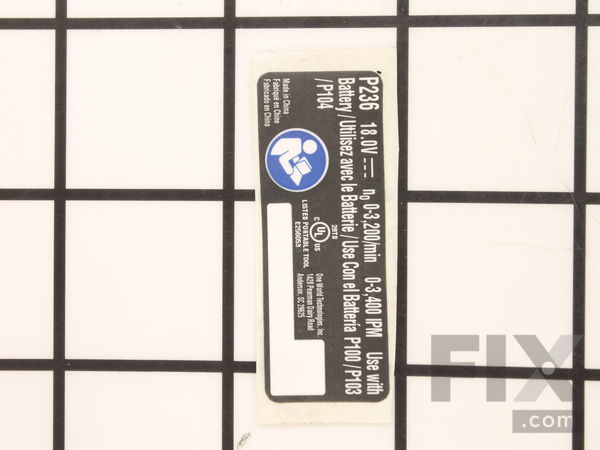 11860417-1-M-Ryobi-940488328-Label Data P236