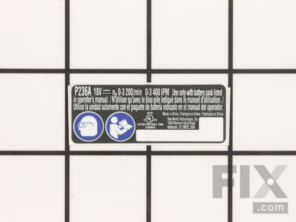 11860677-1-M-Ryobi-941121165-Label Data P236a