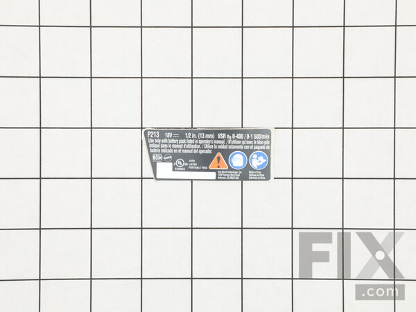 11860691-1-M-Ryobi-941121322-Label Data P213
