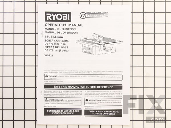11860989-1-M-Ryobi-988000052-Manual Operators Ws721