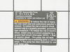Data Label (Pump) – Part Number: 080009005914