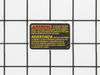 Warning Label – Part Number: 618130-00