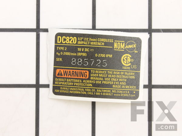 11929208-1-M-DeWALT-N009141-Nameplate