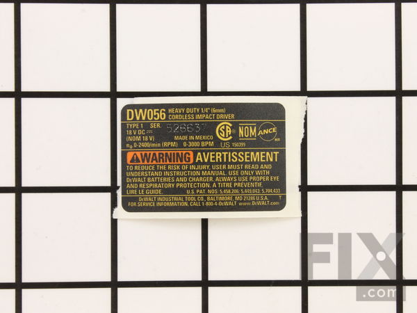 11929211-1-M-DeWALT-N009838-Nameplate