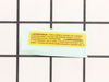 Warning Label – Part Number: N098118