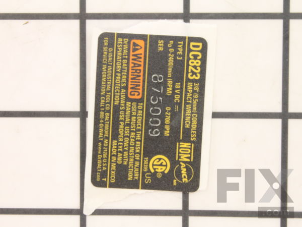 11929481-1-M-DeWALT-N124257-Name Plate