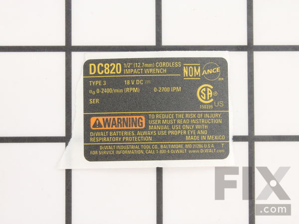 11929482-1-M-DeWALT-N124262-Name Plate