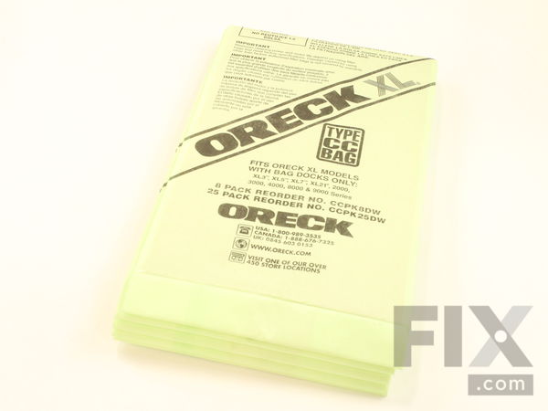 12049157-1-M-Oreck-O-200025DW-Dust Bag, (25 Pk.) Hypo Allergenic