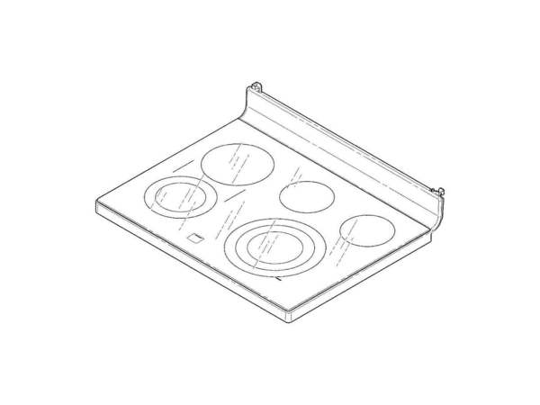 12296307-1-M-GE-WB62X28649- RANGETOP GLASS Assembly