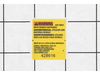 WARNING LABEL – Part Number: N449354
