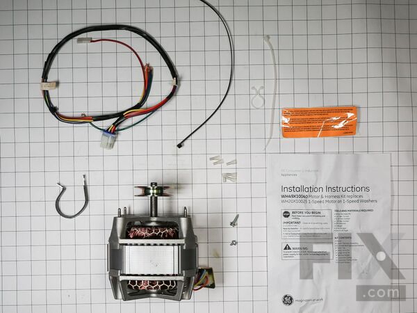1517843-1-M-GE-WH49X10040        -Motor & Harness Kit