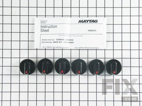 1574442-1-M-Whirlpool-12500101-Knob Kit - Six (6) Pieces