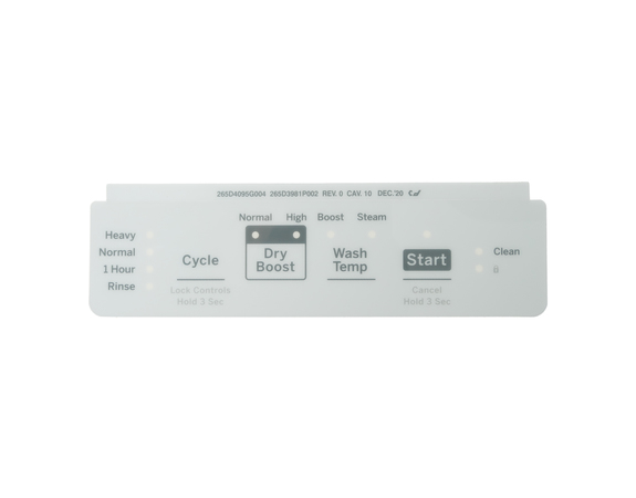16219745-1-M-GE-WD34X27862-WHITE CONTROL PANEL OVERLAY