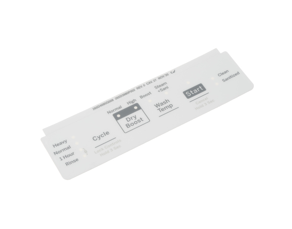 16219749-1-M-GE-WD34X27904-WHITE CONTROL PANEL OVERLAY