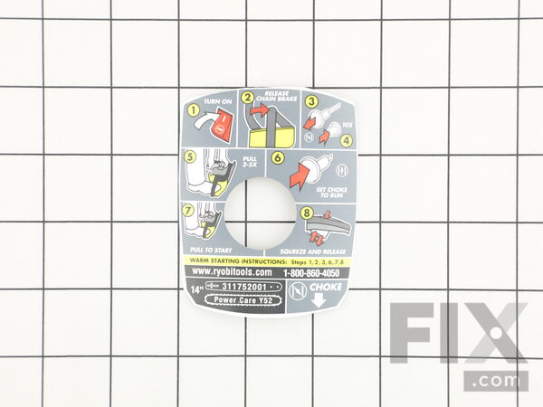16461724-1-M-Homelite-940657181-Starting Label (Ry3714)