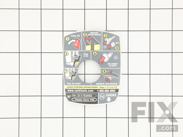 16461733-1-M-Homelite-940657191-Starting Label (Ry3716)
