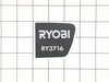 Recoil Housing Label (Ry3716) – Part Number: 940705320