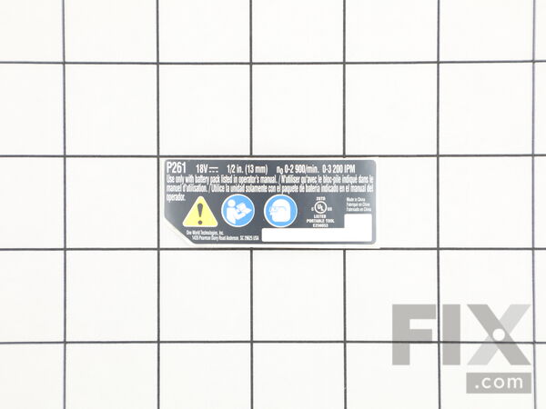 16462760-1-M-Ryobi-941121364-Label Data P261