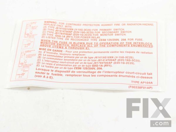 16587723-1-M-Panasonic-F00338F00AP-Label fuse