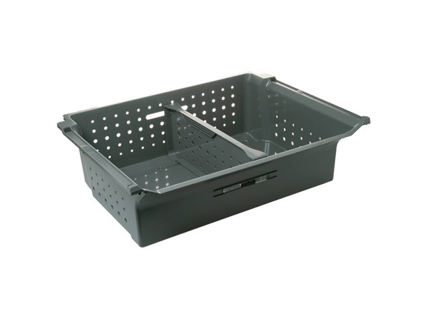 16762850-1-M-GE-WR71X41134-GRAY FREEZER LOWER BASKET W/ DIVIDER