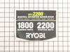 PERFORMANCE LABEL – Part Number: 940779094