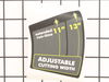 ADJUSTABLE CUTTING WIDTH LABEL – Part Number: 941774001