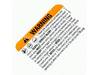 LABEL, WARNING, COIL NAILERS – Part Number: 159912
