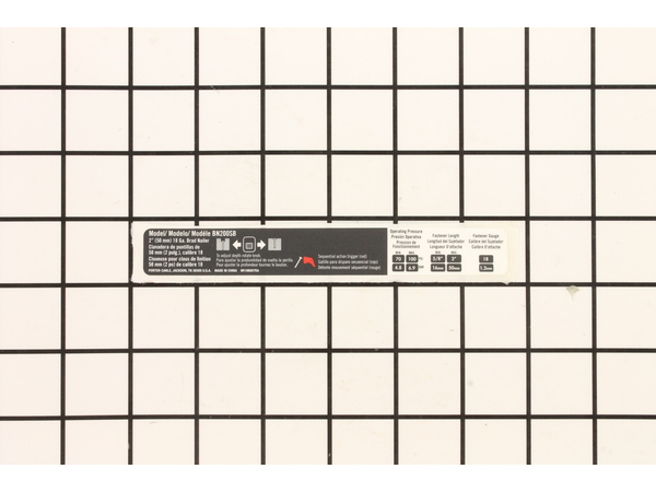 18990191-1-M-DeWALT-9R198007-MODEL LABEL, BN200SB
