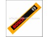 MANUFACTURERS NAMEPLATE – Part Number: 1601110481