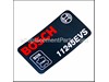 MANUFACTURERS NAMEPLATE – Part Number: 1611110894