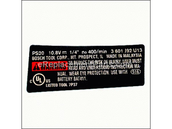 19510081-1-M-Bosch Tool-2609131400-NAMEPLATE