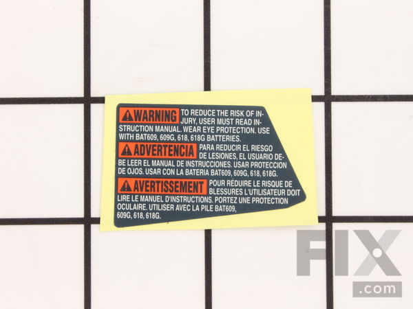 19510100-1-M-Bosch Tool-2609131990-WARNING LABEL