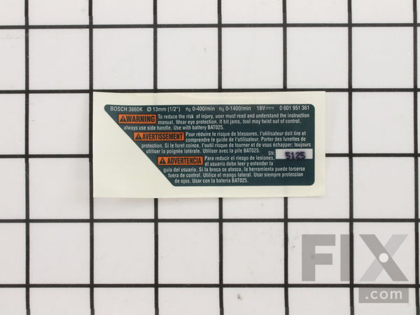 19514066-1-M-Bosch Tool-2610998400-REFERENCE PLATE