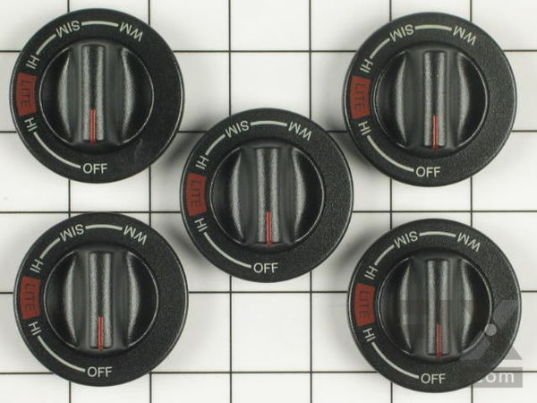 2007393-1-M-Whirlpool-12500060-Set of Five Surface Burner Knobs