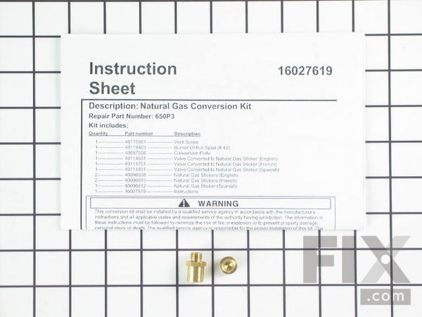 2063547-1-M-Whirlpool-650P3-LP To Natural Conversion Kit