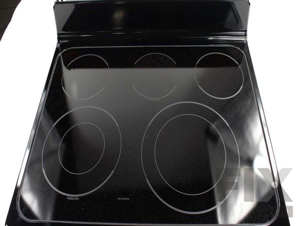 2322140-1-M-GE-WB62T10640-RANGETOP GLASS Assembly BK