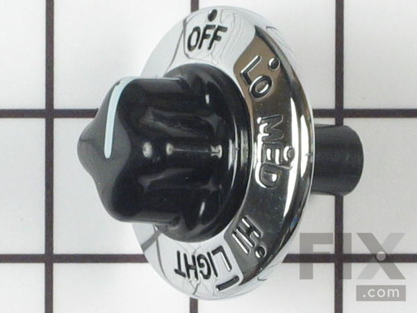 355927-1-M-Whirlpool-4169279           -Surface Burner Knob - Black/Chrome