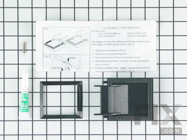 468271-1-M-Frigidaire-5303916745        -Ice Chute Door Kit - Black