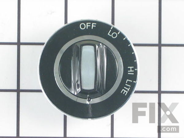 474070-1-M-Frigidaire-5308013898        -Burner Knob - Black/Chrome