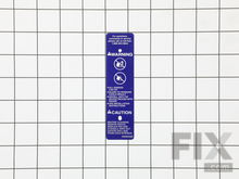 Warning Plate – Part Number: 316065306