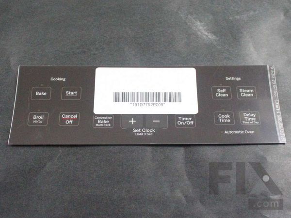 8754647-1-M-GE-WB27X20085-FACEPLATE GRAPHICS (DG)