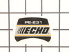 Label-Model Pe-231 – Part Number: X503001150
