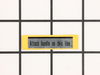Label – Part Number: X524002380