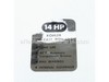 9272397-1-S-Kohler-236715-S-Decal: 14 Hp