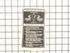 Label – Part Number: 777122343