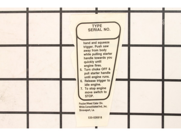 9470076-1-M-Poulan-530026918-Instructions Decal-Rt Hand