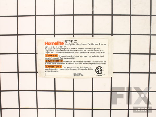 9872841-1-M-Homelite-099077005900-Data Label